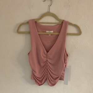 Pink Ruched Tank Top